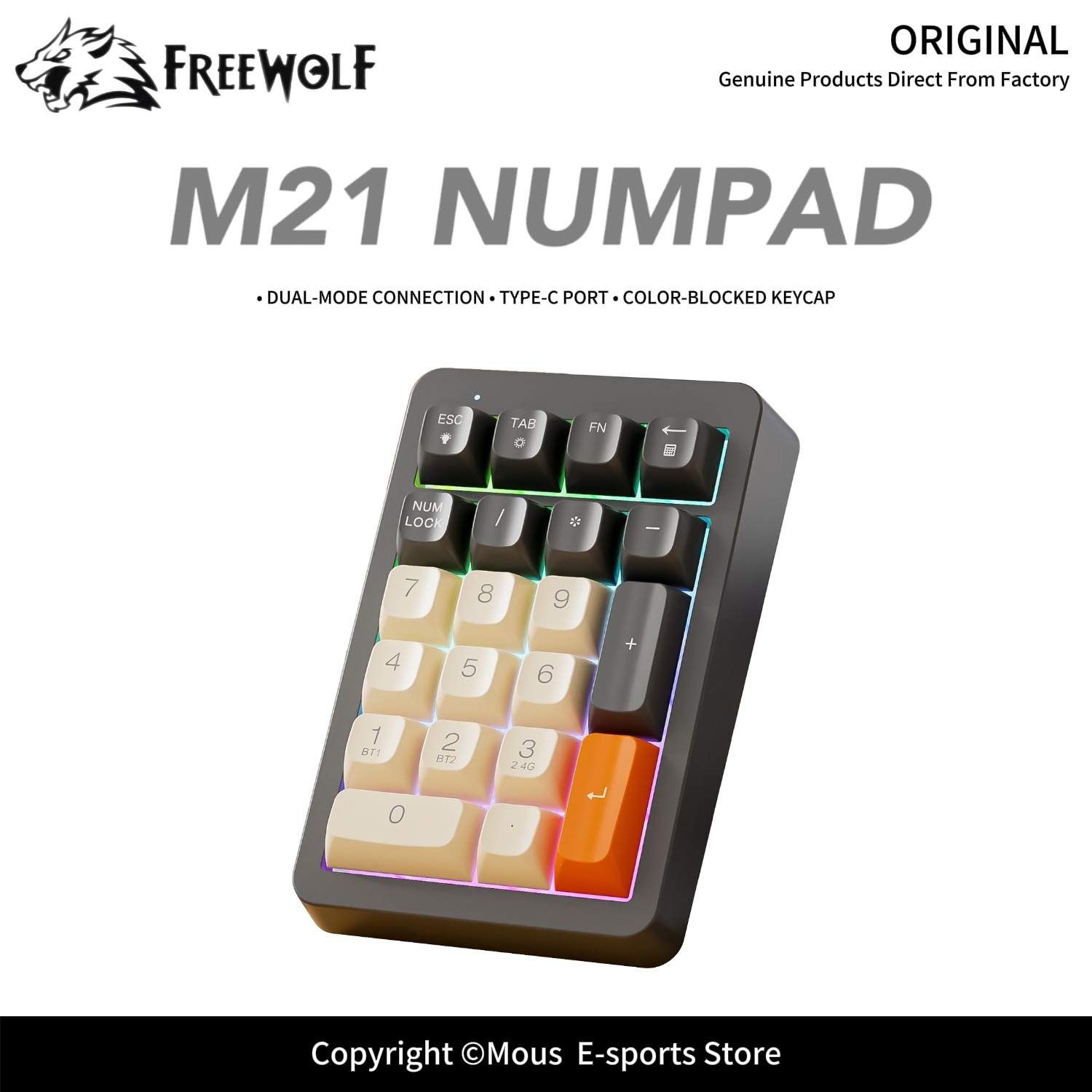 Gaming Keyboard Mini Mechanical - Wireless Numpad Dual Mode Connection Colorful