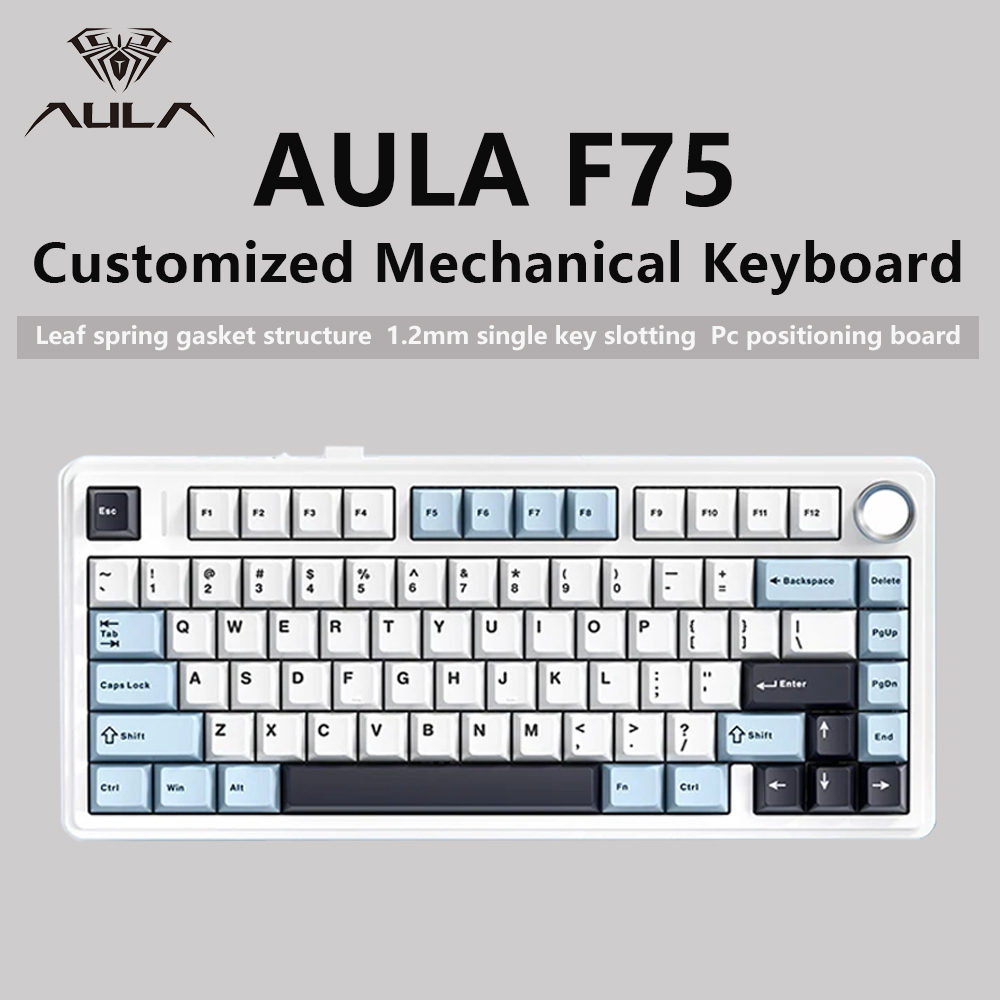 Gaming Keyboard No Rgb - AULA F75 2.4G Wireless/Bluetooth/Wired Gaming Mechanical