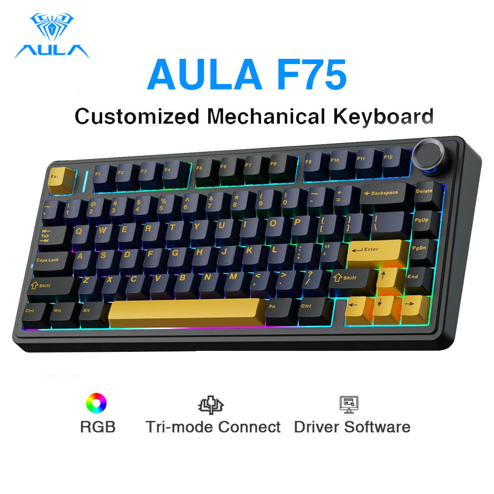 Gaming Keyboard Type C - Aula F75 Mechanical Keyboard, Fully Hot-Swappable
