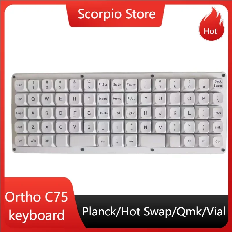 Gaming Keyboard Type C - Ortho C75 Planck Mechanical Keyboards Custom