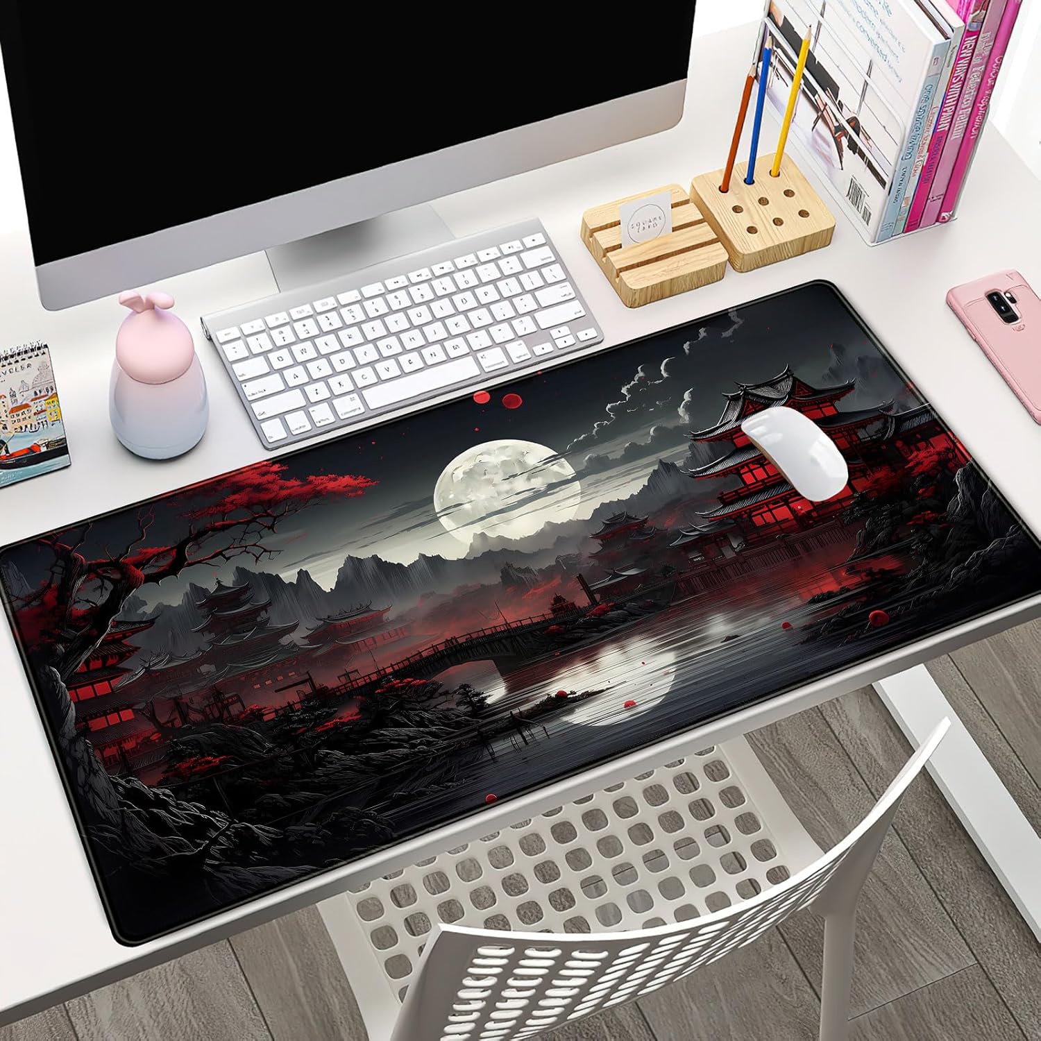 Japanese Desk Mat Riverside Fu - огляд і ціна Gaming Keyboard And Mouse Pad
