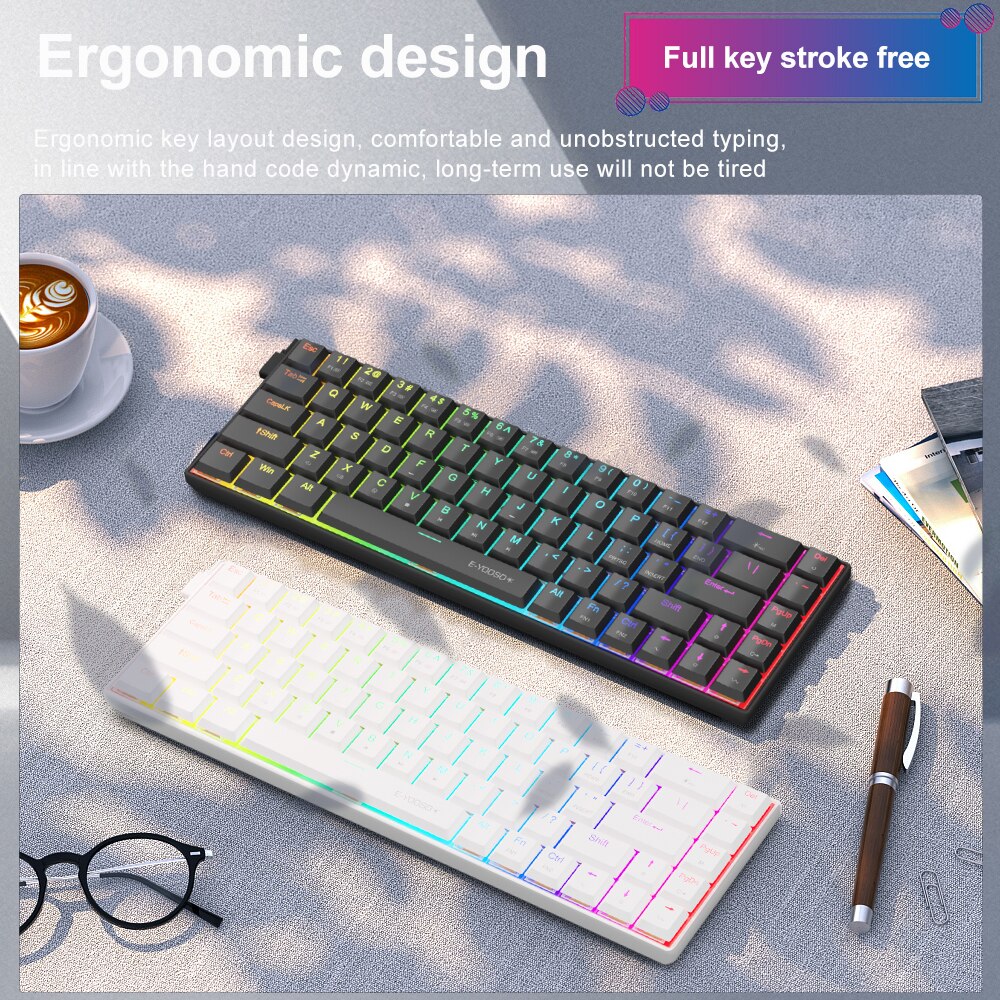 E-YOOSO A68 RGB Mini Slim USB  - огляд і ціна Gaming Keyboard Mini Mechanical