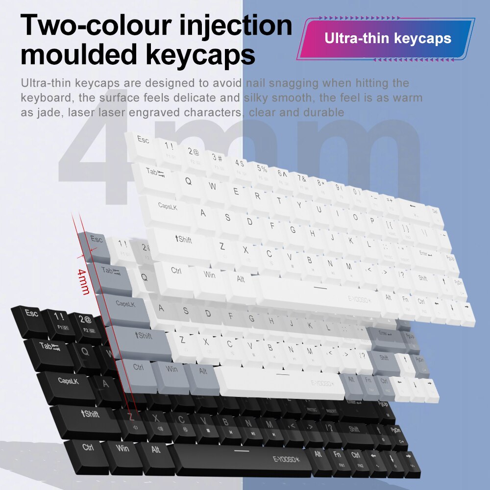 E-YOOSO A68 RGB Mini Slim USB  - огляд і ціна Gaming Keyboard Mini Mechanical