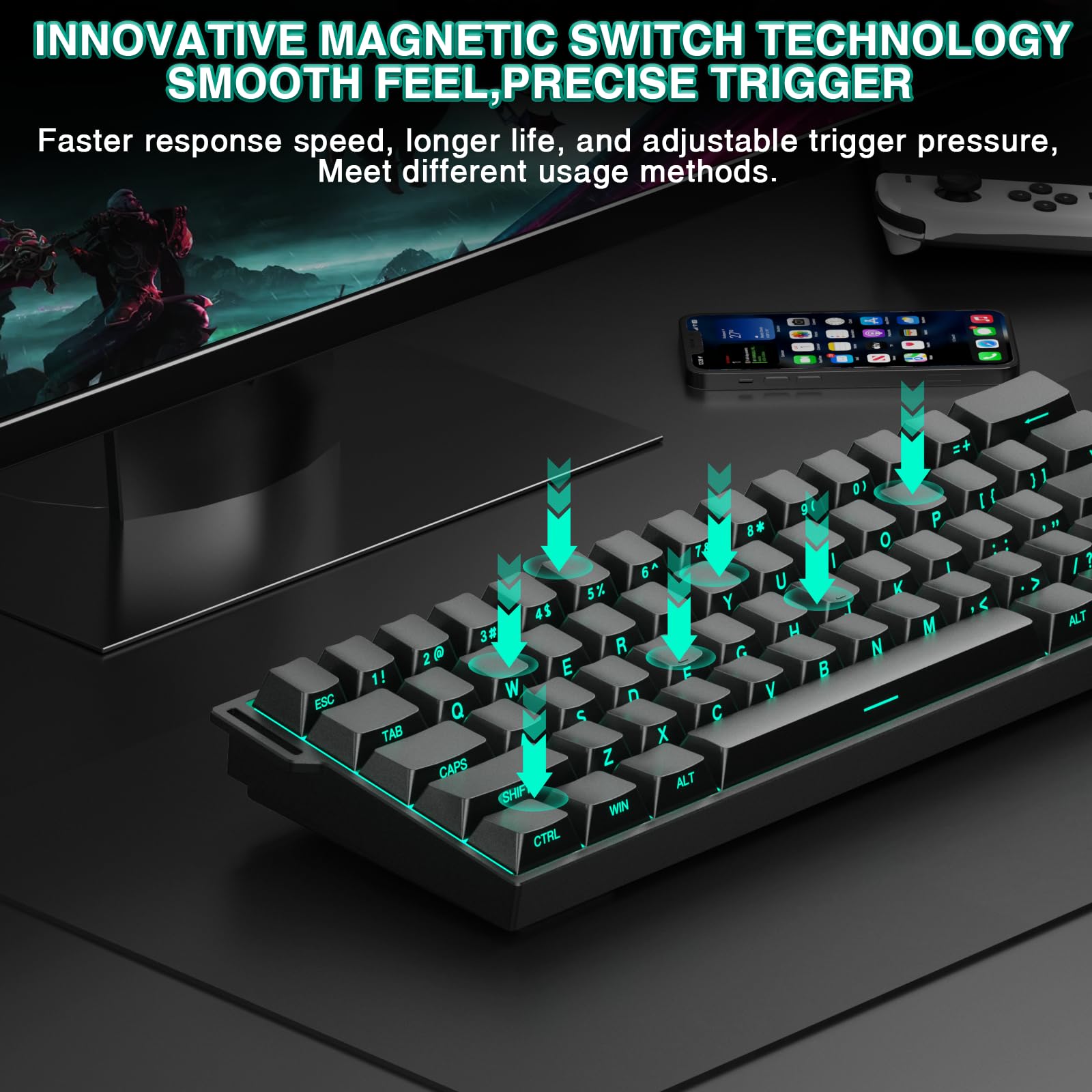 AULA MINI 60HE Magnetic Keyboa - огляд і ціна Gaming Keyboard Mini Mechanical
