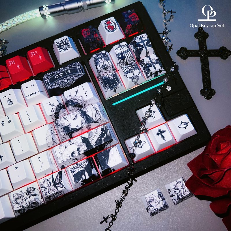 Black White Theme Keycap PBT F - огляд і ціна Keyboard Gaming Black