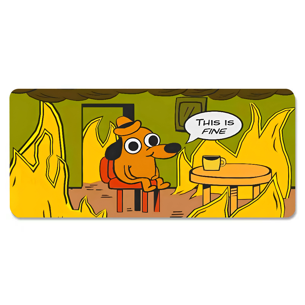 This Is Fine Dog Dachshund Mou - огляд і ціна Gaming Keyboard And Mouse Pad