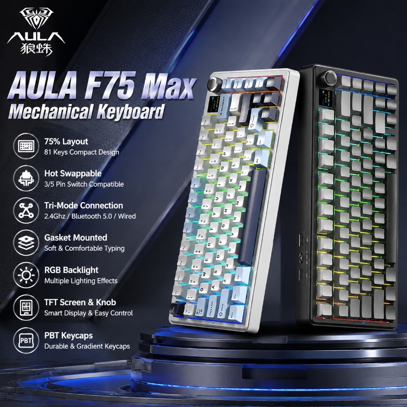 AULA F75 Max Mechanical Keyboa - огляд і ціна Gaming Keyboard No Rgb