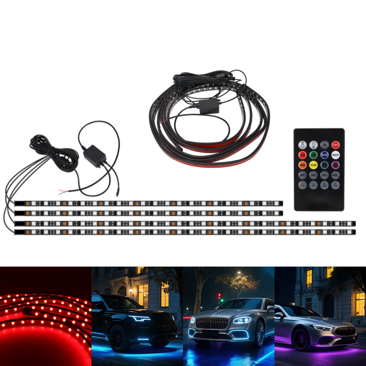 90+120CM Car RGB Chassis Light - огляд і ціна Rgb Underglow Strip