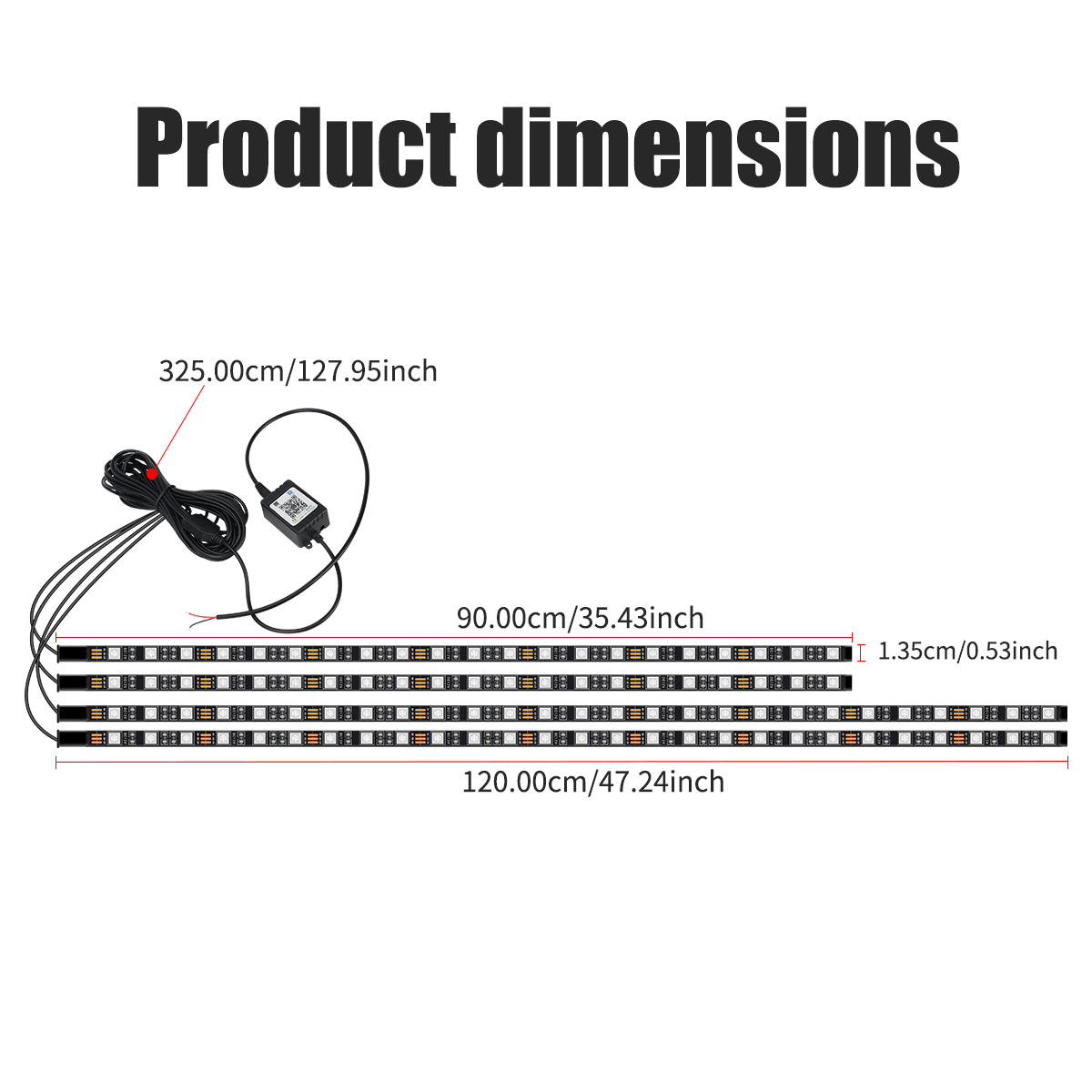 90+120CM Car RGB Chassis Light - огляд і ціна Rgb Underglow Strip