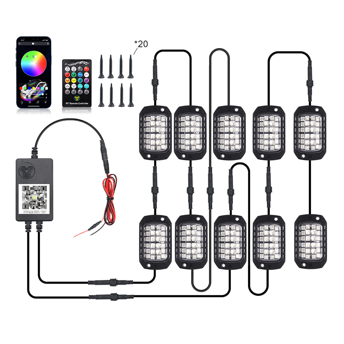 Car RGB LED Chassis Light Stri - огляд і ціна Rgb Underglow Strip