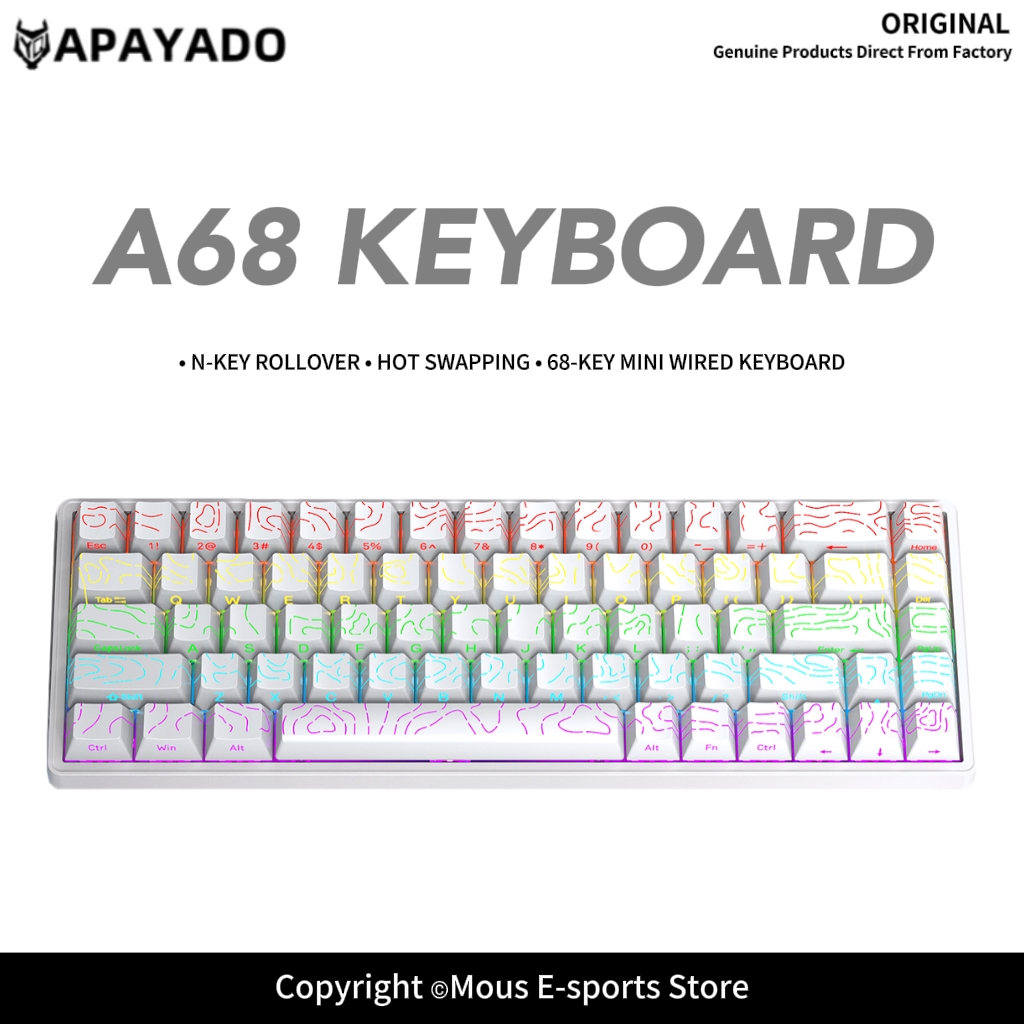 APAYADO A68 Wired Mechanical K - огляд і ціна Gaming Keyboard Bundle