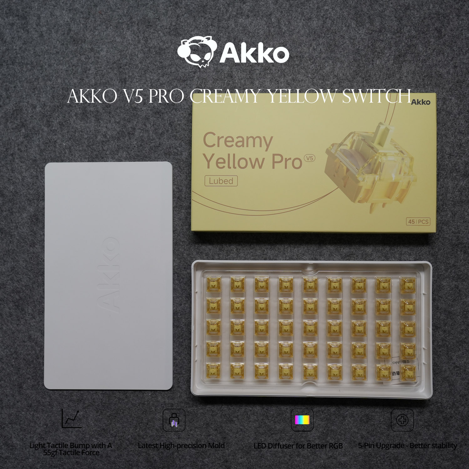 Akko V5 Pro Cream Yellow Switc - огляд і ціна Keyboard Lube Kit